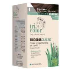 SPECCHIASOL Tricolor Tinta Per Capelli N.4 Castano Con 2 Trattamenti - Linea Homocrin Di Specchiasol