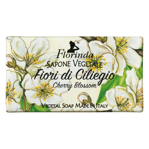 FLORINDA Sapone Vegetale Ai Fiori Di Ciliegio - 100g 1 FLORINDA Sapone Vegetale Ai Fiori Di Ciliegio - 100g