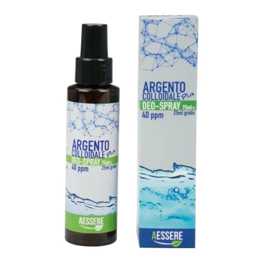 AESSERE Argento Colloidale Plus Deo Spray 40ppm - 75ml+25ml Gratis 1 AESSERE Argento Colloidale Plus Deo Spray 40ppm - 75ml+25ml Gratis