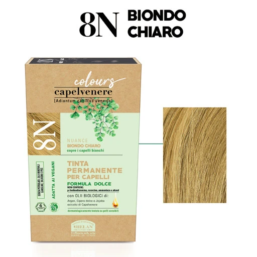 HELAN Tinta Permanente Per Capelli - Nuance 8N Biondo Chiaro 1 HELAN Tinta Permanente Per Capelli - Nuance 8N Biondo Chiaro