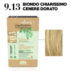 HELAN Tinta Permanente Per Capelli - Nuance 9.13 Biondo Chiarissimo Cenere Dorato