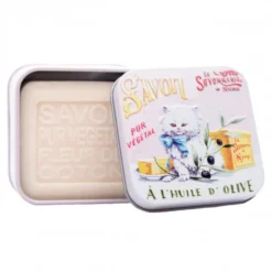 LA SAVONNERIE DE NYONS Sapone Artigianale Ai Fiori Di Cotone Con Scatola Di Latta - 100gr