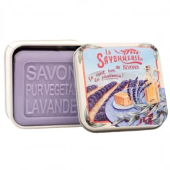 LA SAVONNERIE DE NYONS Sapone Artigianale Alla Lavanda Con Scatola Di Latta - 100gr