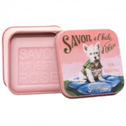 LA SAVONNERIE DE NYONS Sapone Artigianale Alla Rosa Con Scatola Di Latta - 100gr