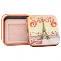 LA SAVONNERIE DE NYONS Sapone Artigianale Alla Rosa Di Maggio Con Scatola Di Latta - 100gr